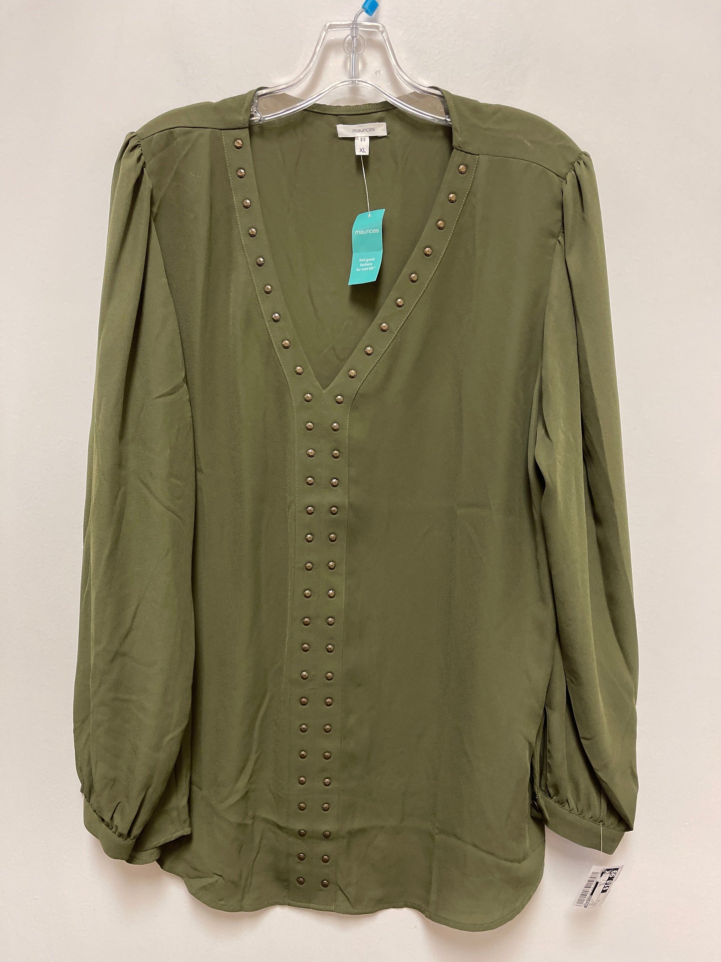 Top Long Sleeve By Maurices In Green, Size: Xl