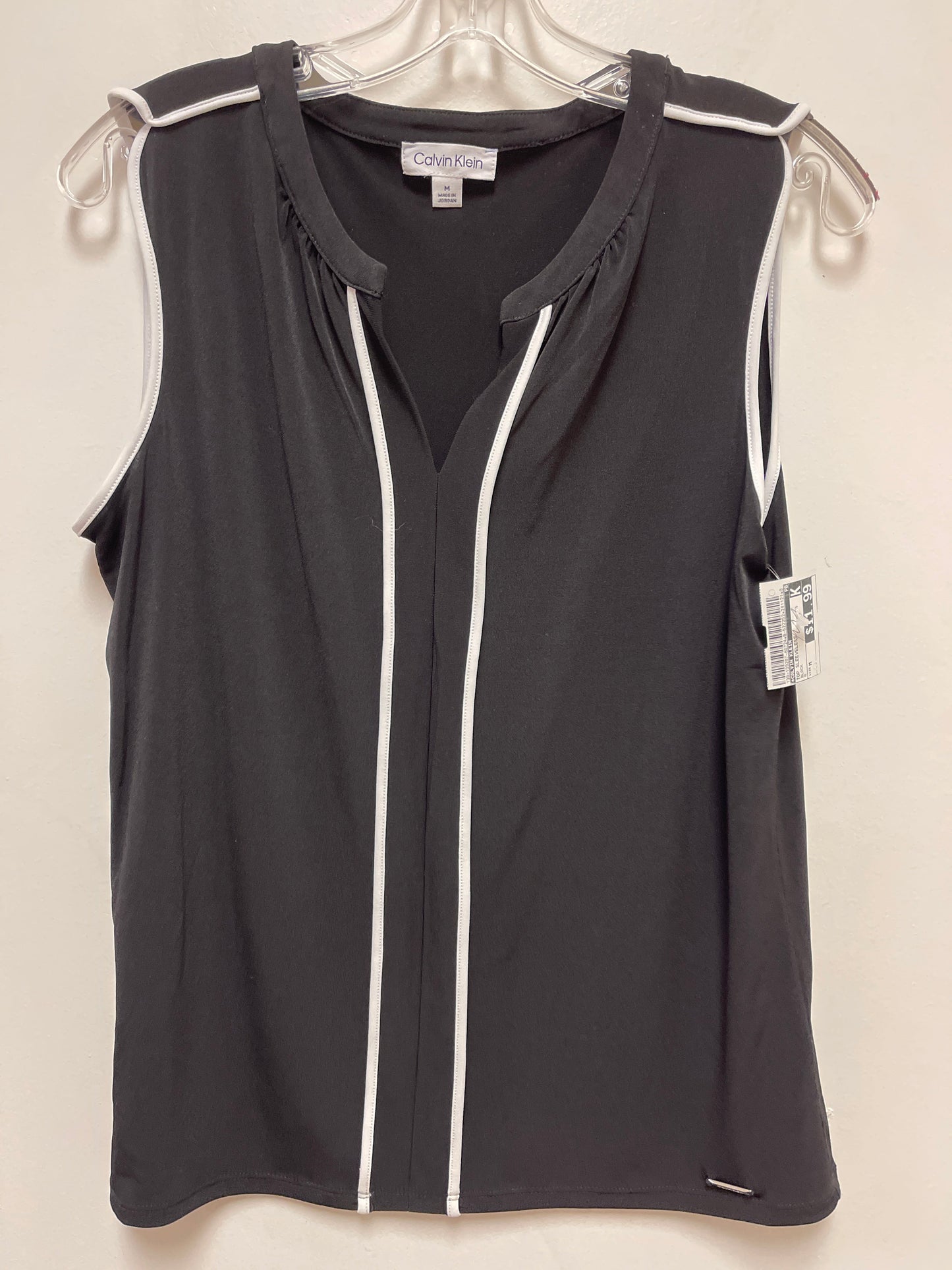 Top Sleeveless By Calvin Klein In Black, Size: M