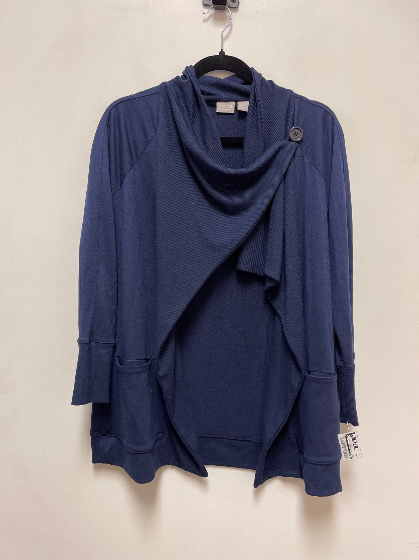 Sweater Cardigan By Chicos In Navy, Size: S