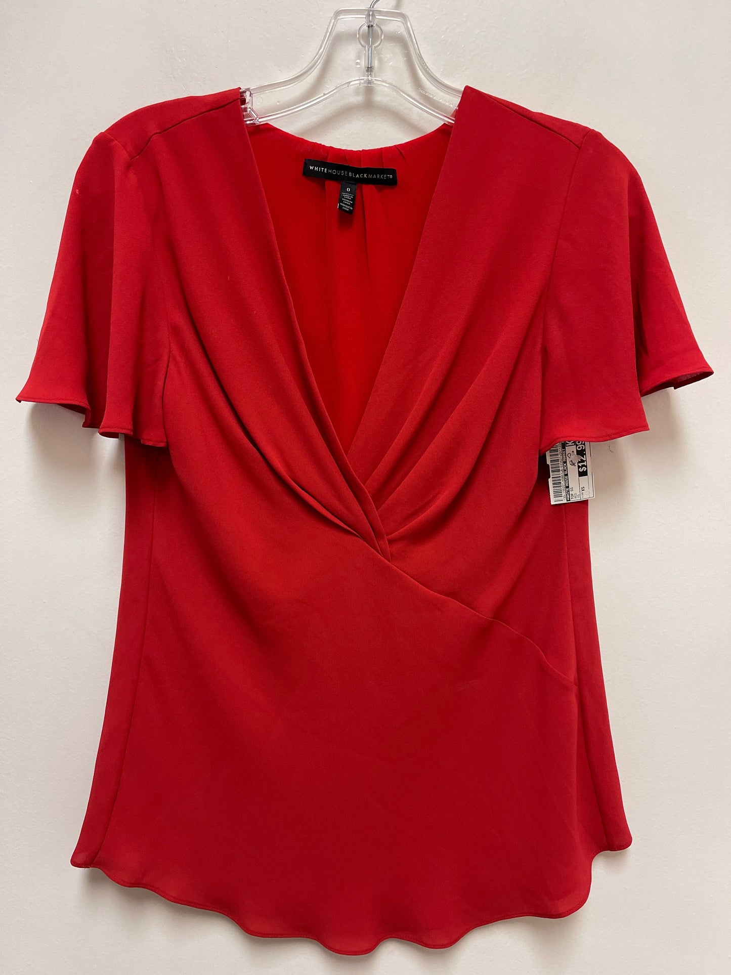 Top Short Sleeve By White House Black Market In Red, Size: Xs