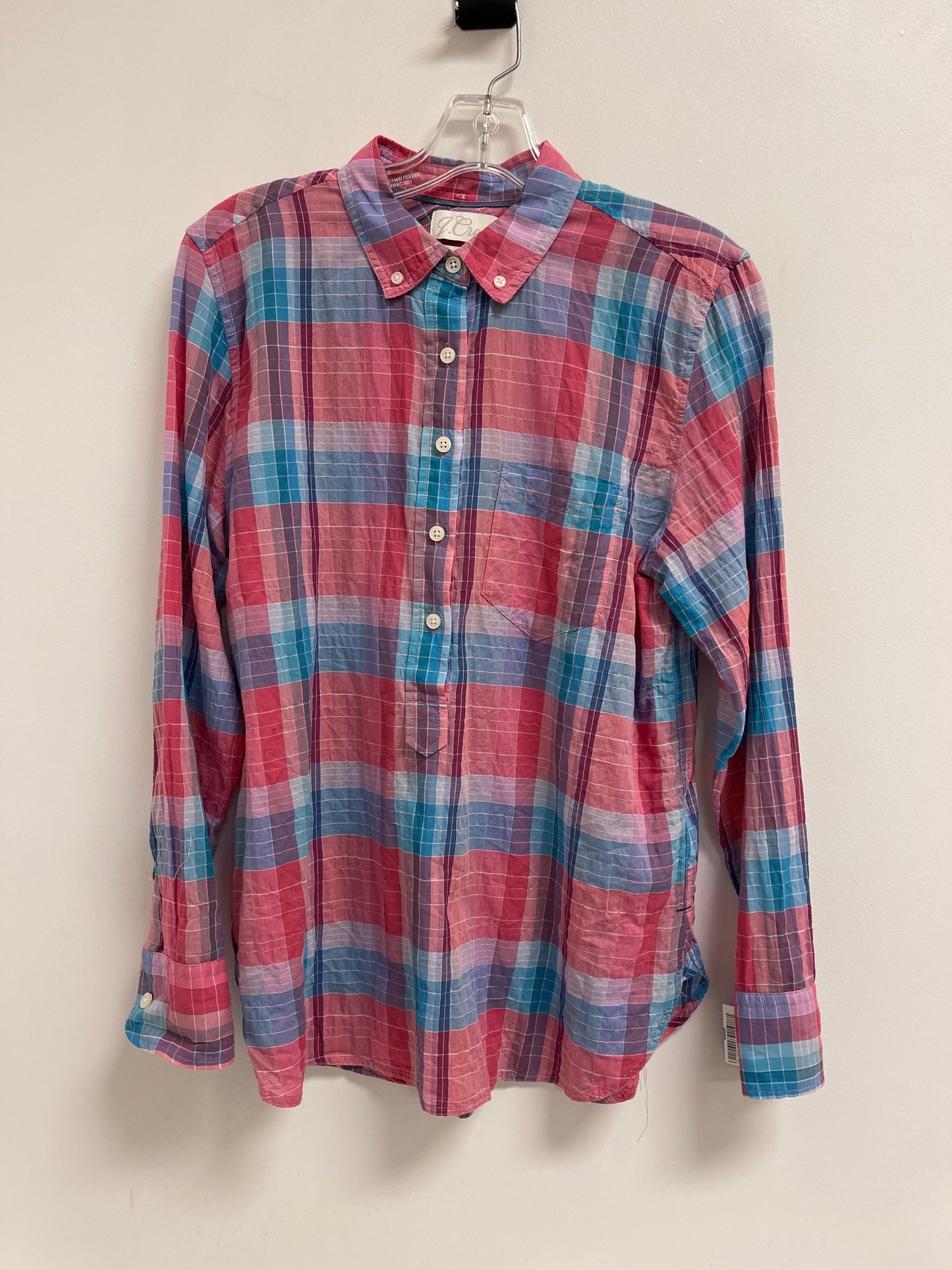 Top Long Sleeve By J. Crew In Blue Red & White, Size: M