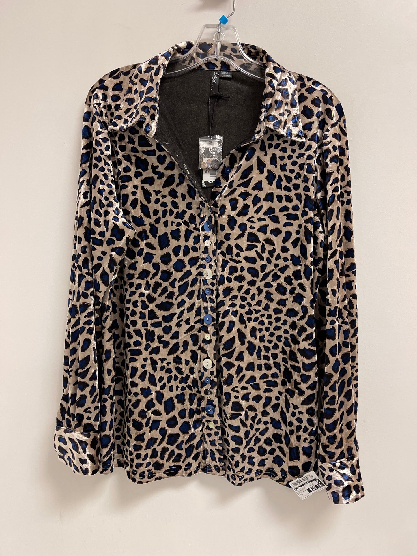 Top Long Sleeve By Ethyl In Animal Print, Size: L