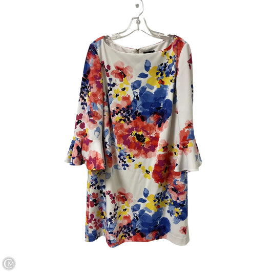 Dress Casual Short By Tahari By Arthur Levine In Floral Print, Size: Xl