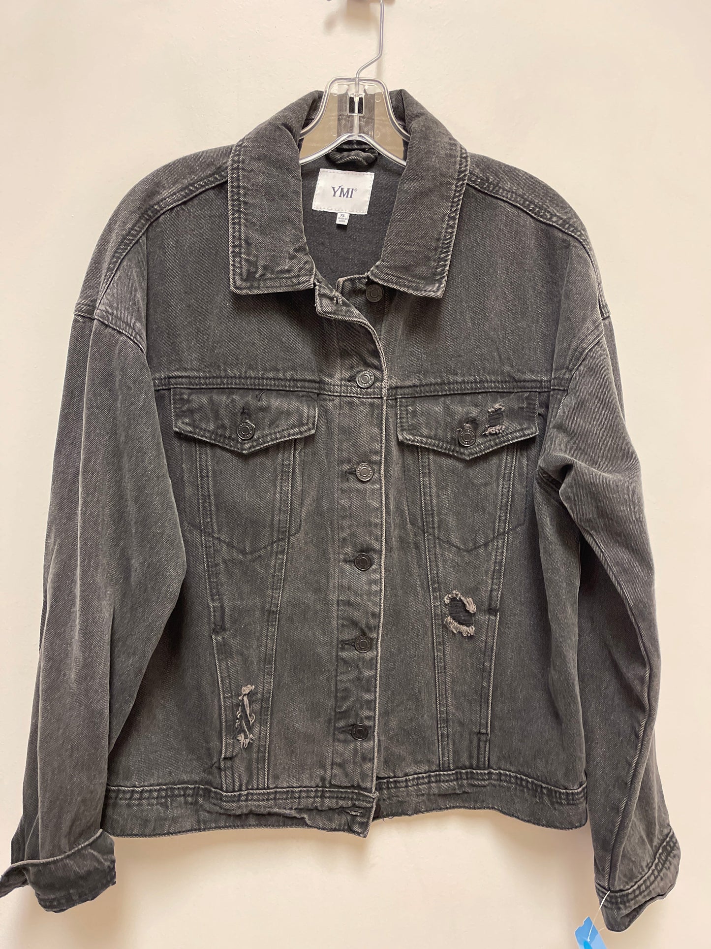 Jacket Denim By Ymi In Grey Denim, Size: Xl