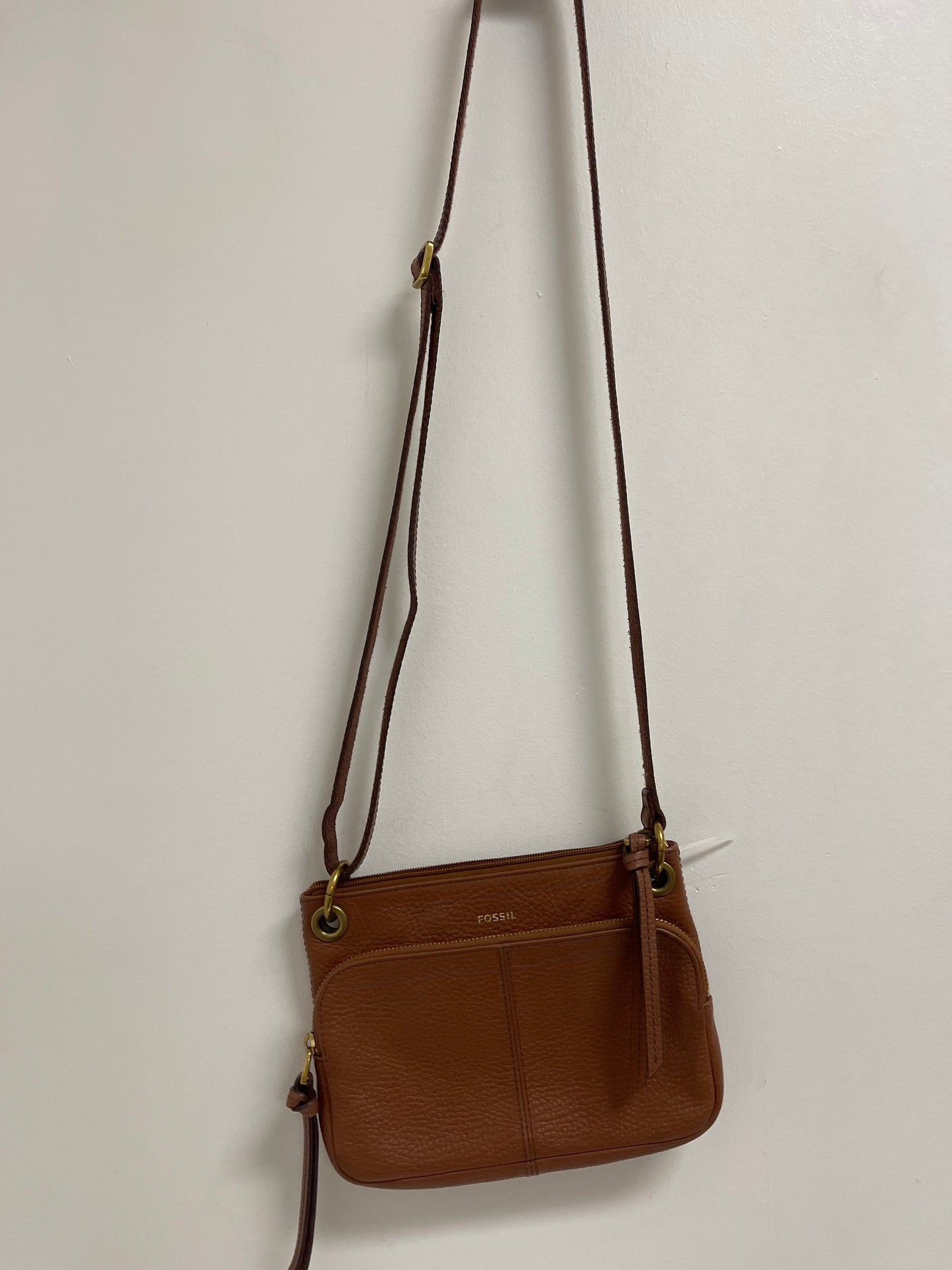 Crossbody Leather By Fossil, Size: Small