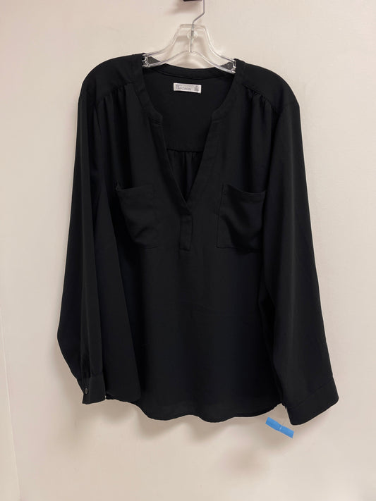 Top Long Sleeve By 89th And Madison In Black, Size: 3x