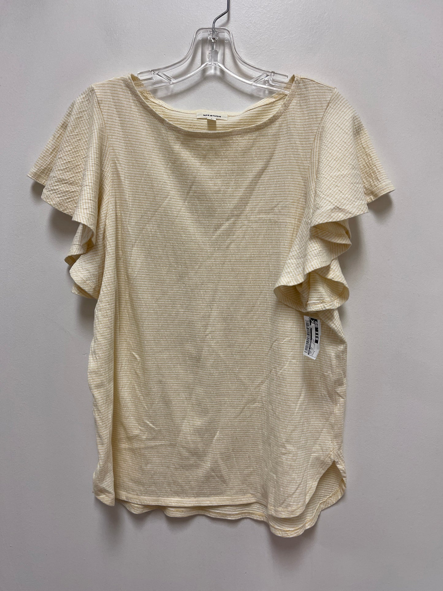 Top Short Sleeve By Max Studio In Yellow, Size: L