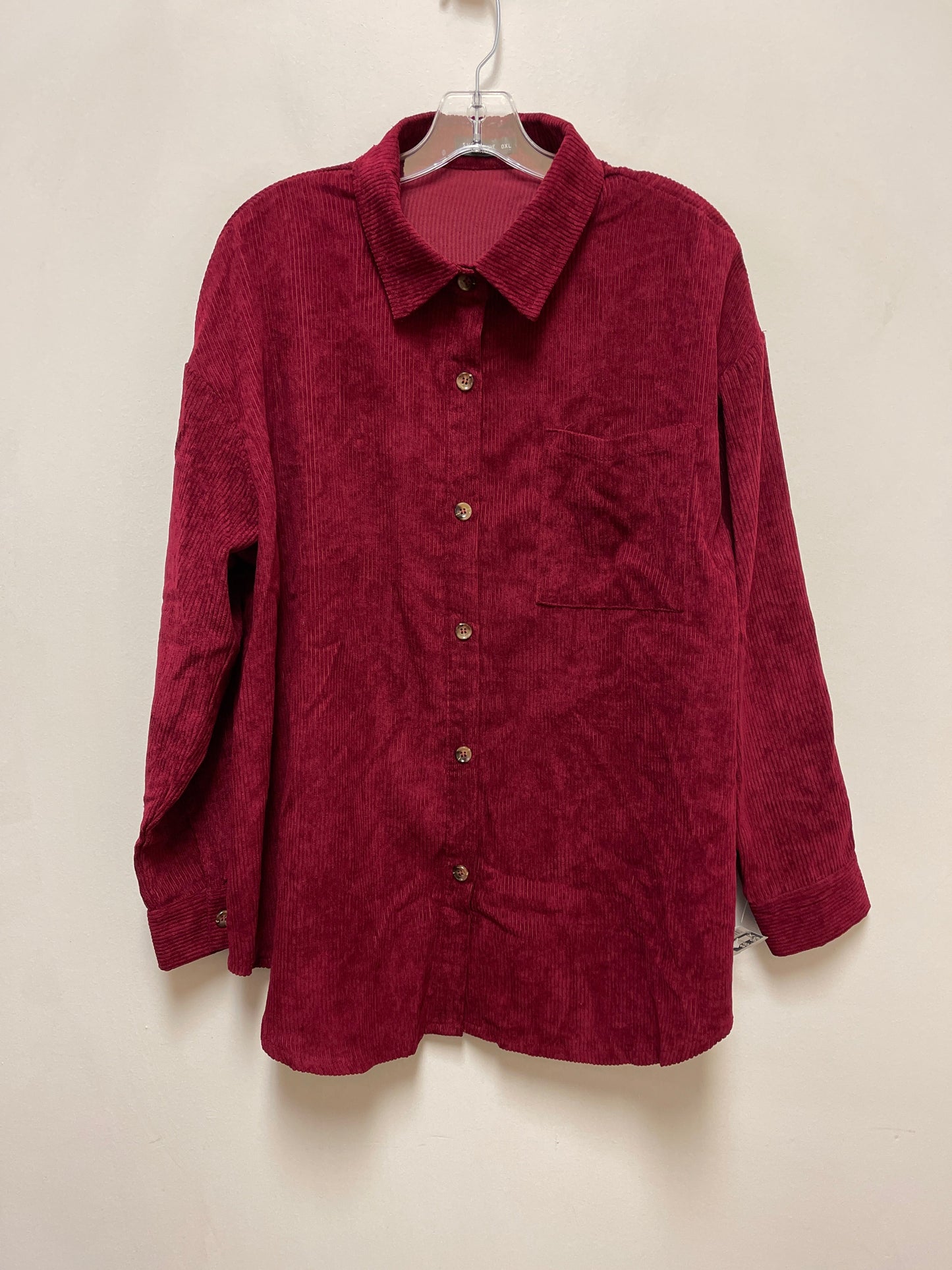 Top Long Sleeve By Shein In Red, Size: Xl