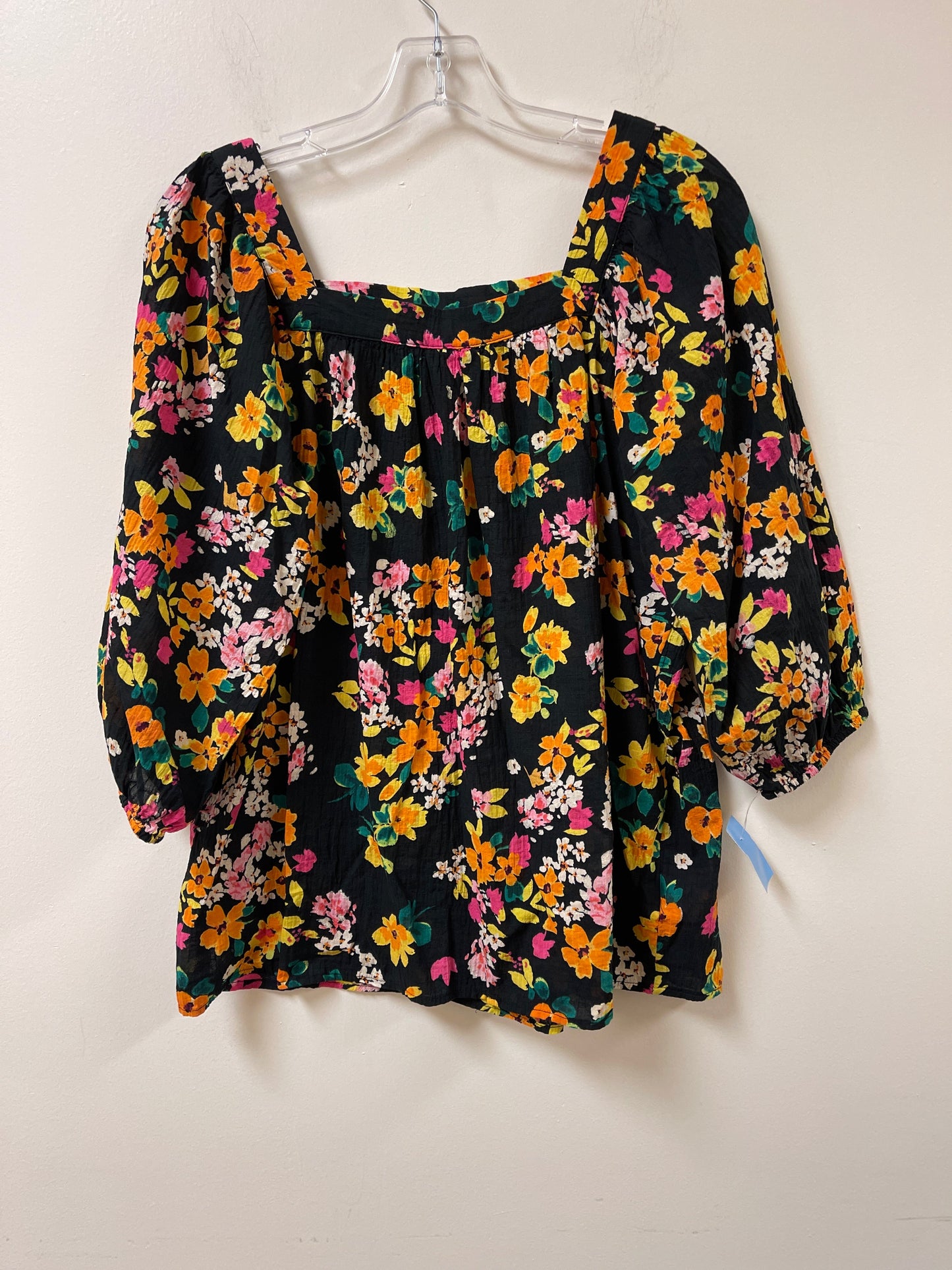 Top Long Sleeve By Chaps In Floral Print, Size: M