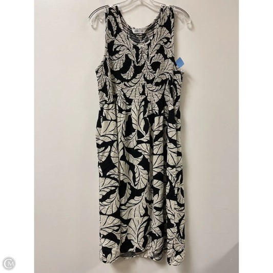 Dress Casual Midi By Croft And Barrow In Black & Cream, Size: Xl