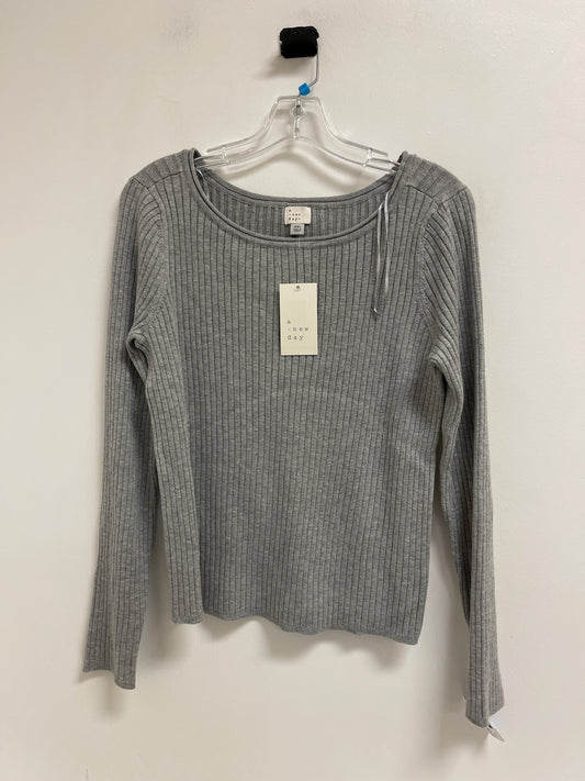 Top Long Sleeve By A New Day In Grey, Size: 2x