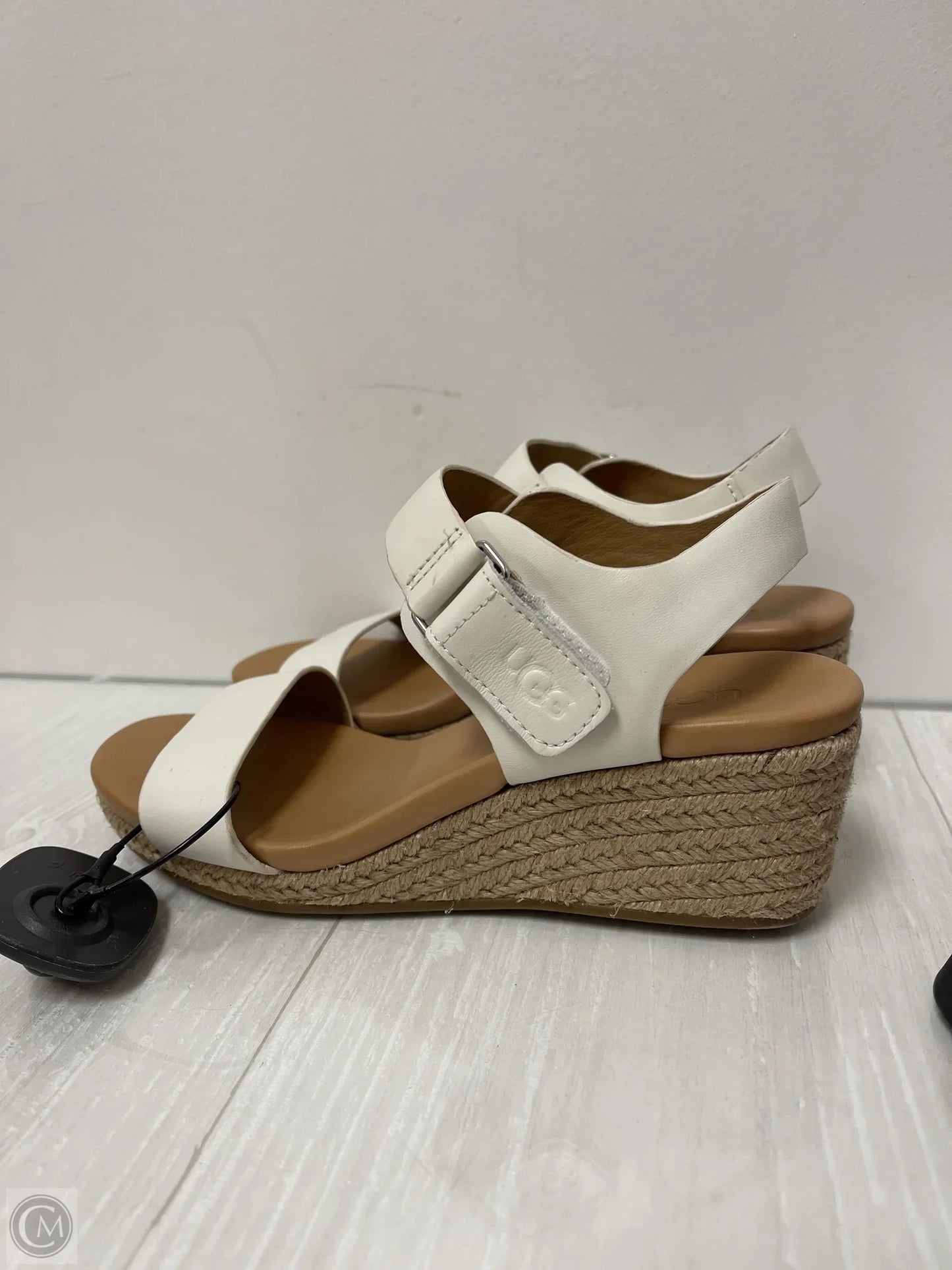 Sandals Heels Wedge By Ugg In White, Size: 6.5