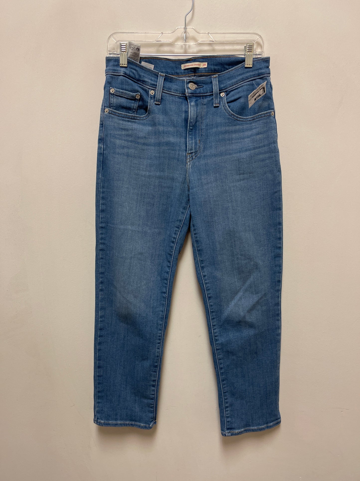 Jeans Straight By Levis In Blue Denim, Size: 8