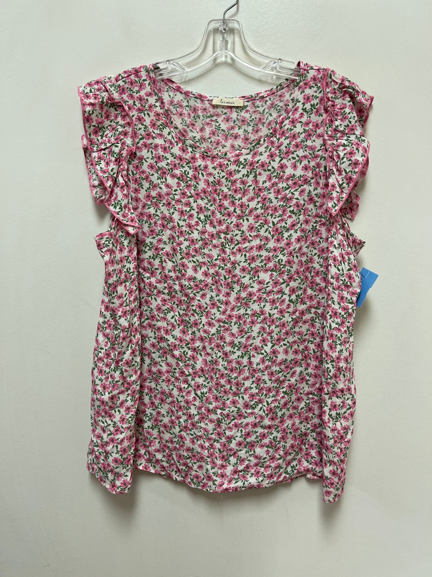 Top Short Sleeve By Clothes Mentor In Floral Print, Size: L