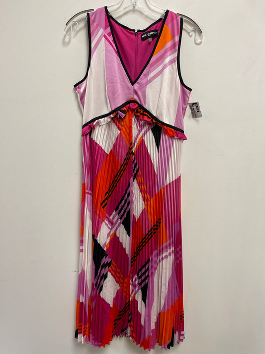 Dress Designer By Karl Lagerfeld In Orange & Pink, Size: S