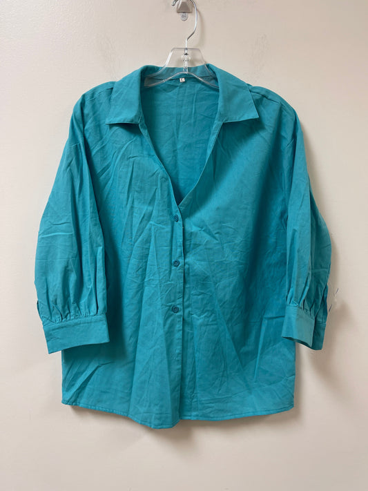 Blouse Long Sleeve By Clothes Mentor In Blue, Size: L