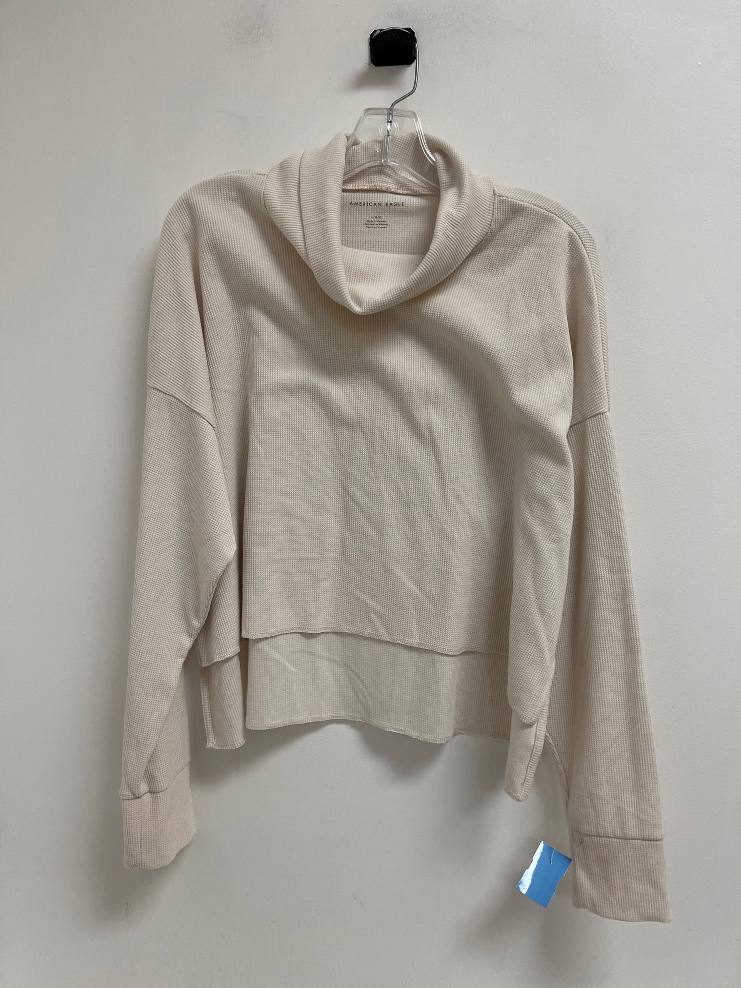 Top Long Sleeve By American Eagle In Cream, Size: L