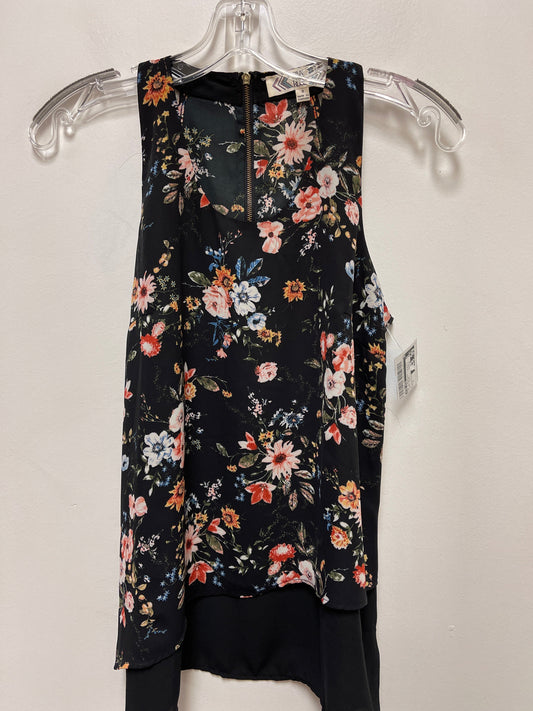 Top Sleeveless By Pink Rose In Floral Print, Size: S