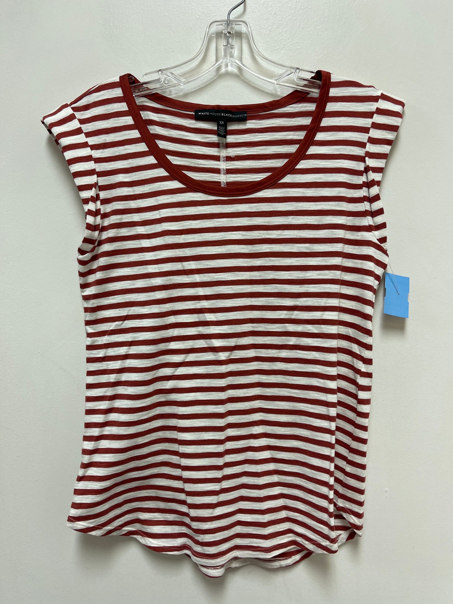 Top Short Sleeve By White House Black Market In Brown & White, Size: Xs