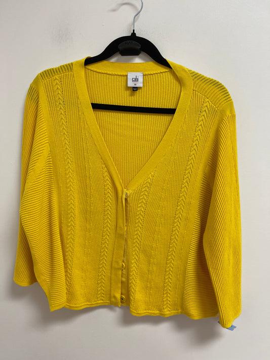 Sweater Cardigan By Cabi In Yellow, Size: Xs