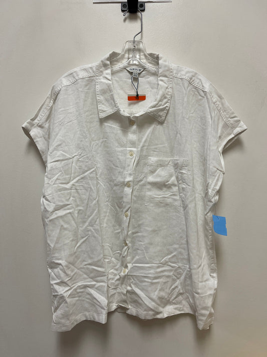 Blouse Short Sleeve By Orvis In White, Size: 2x