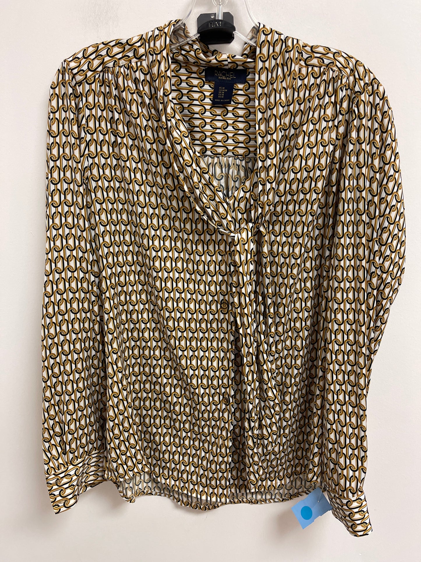 Top Long Sleeve By Rachel Roy In Black & Yellow, Size: M