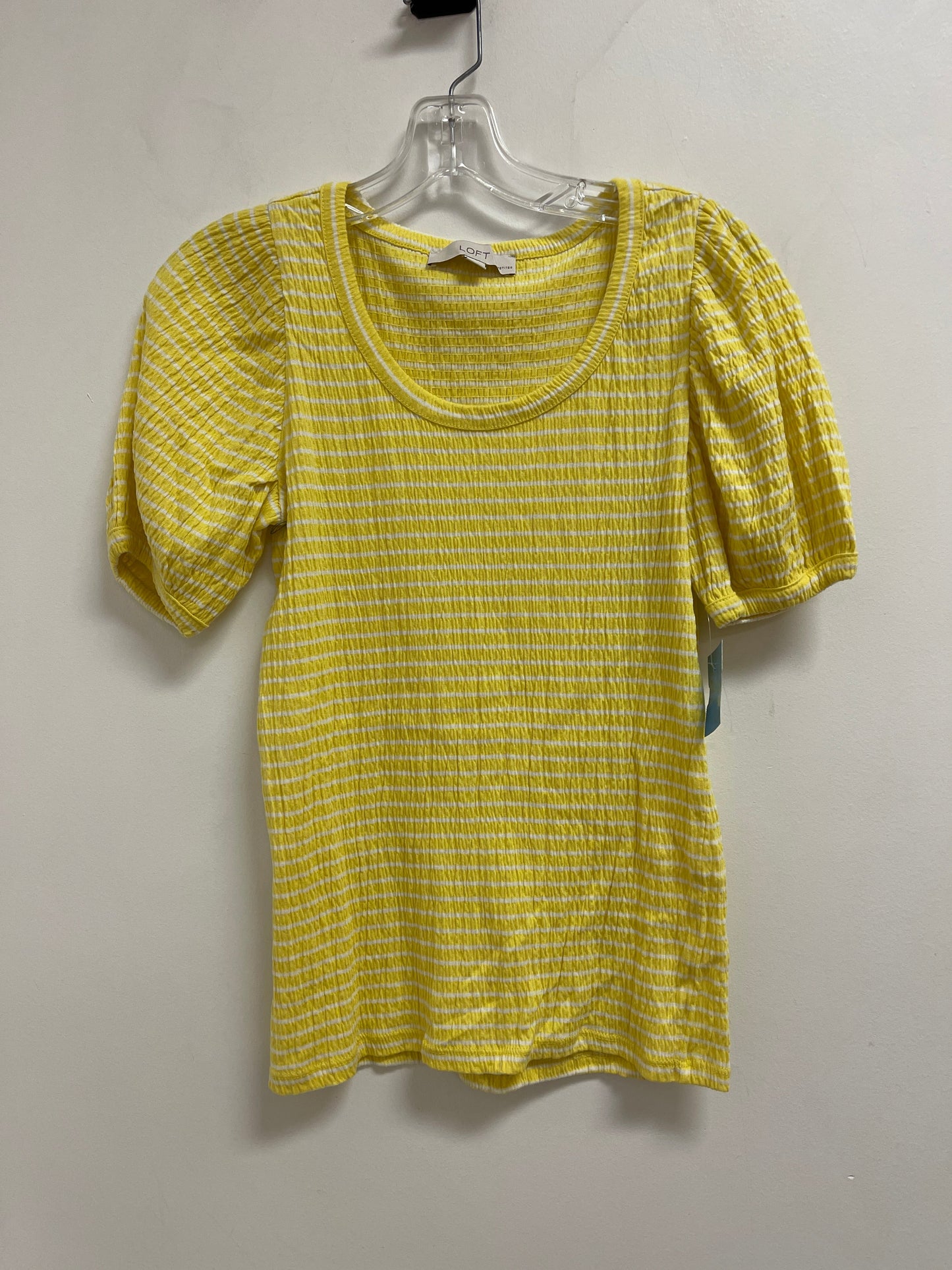 Top Short Sleeve By Loft In Yellow, Size: Sp