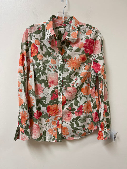 Blouse Long Sleeve By Talbots In Floral Print, Size: M