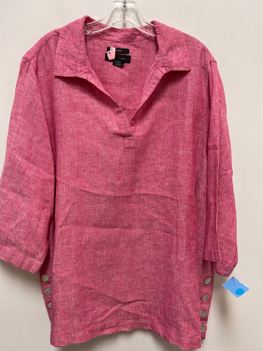 Top Long Sleeve By Tahari By Arthur Levine In Pink, Size: 2x