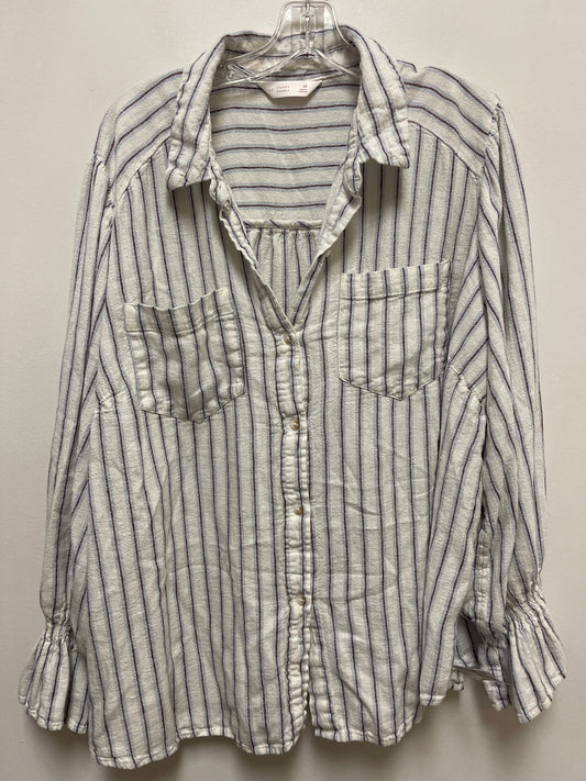 Blouse Long Sleeve By Lc Lauren Conrad In Striped Pattern, Size: 2x