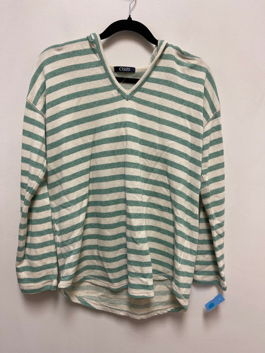 Sweatshirt Hoodie By Chaps In Green & White, Size: M