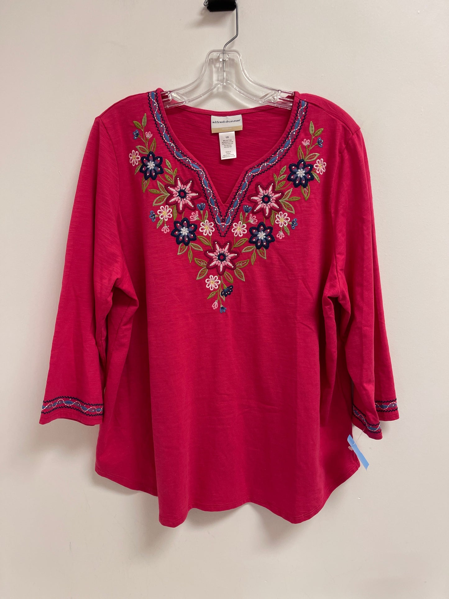 Top Long Sleeve By Alfred Dunner In Pink, Size: 1x