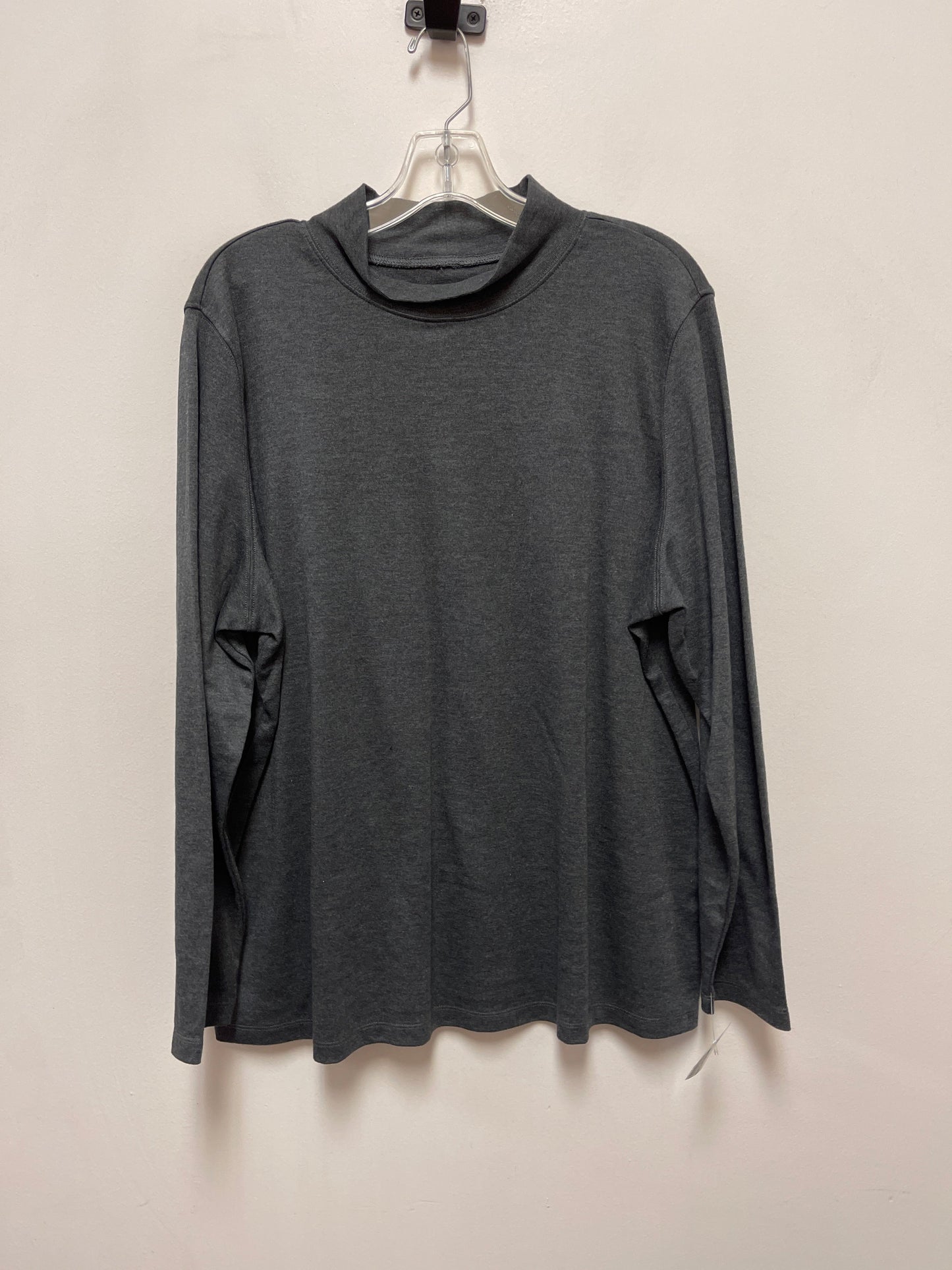 Top Long Sleeve By St Johns Bay In Grey, Size: 2x