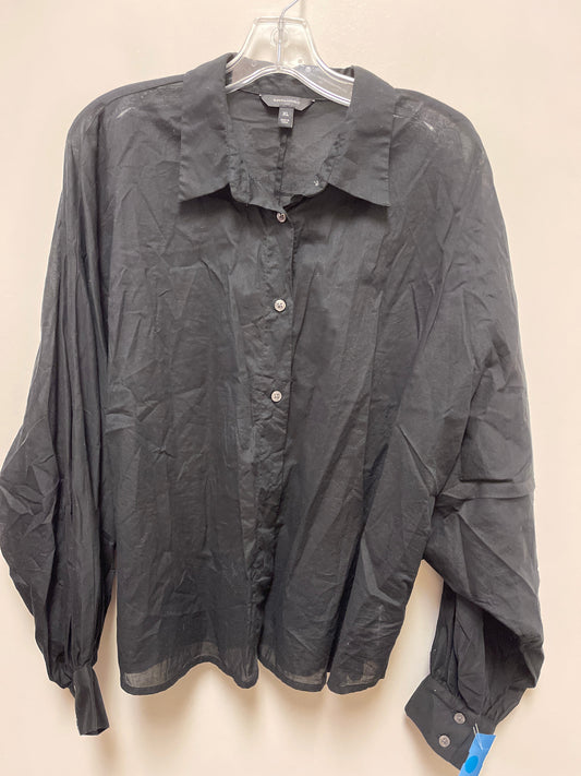 Blouse Long Sleeve By Banana Republic In Black, Size: Xl