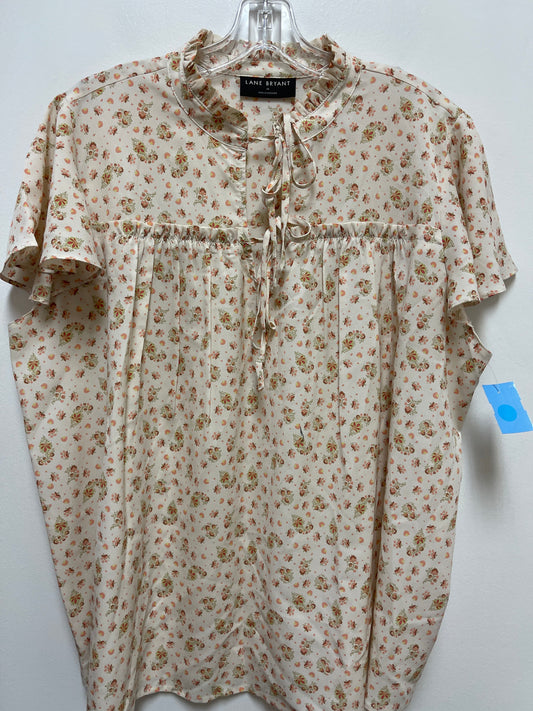 Top Short Sleeve By Lane Bryant In Cream, Size: Xl