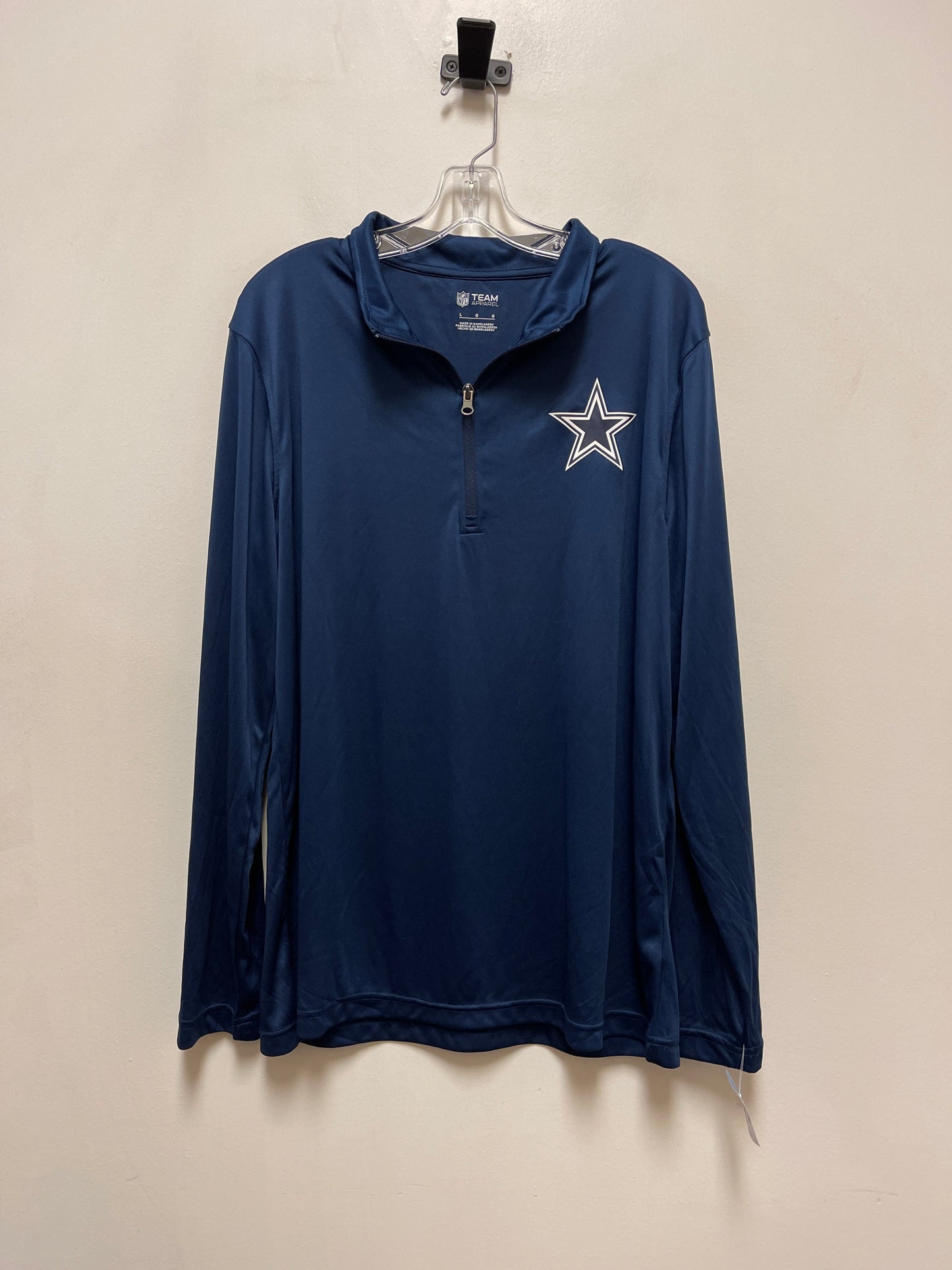 Athletic Top Long Sleeve Collar By Nfl In Navy, Size: L