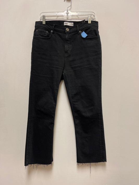 Jeans Wide Leg By Zara In Black Denim, Size: 10