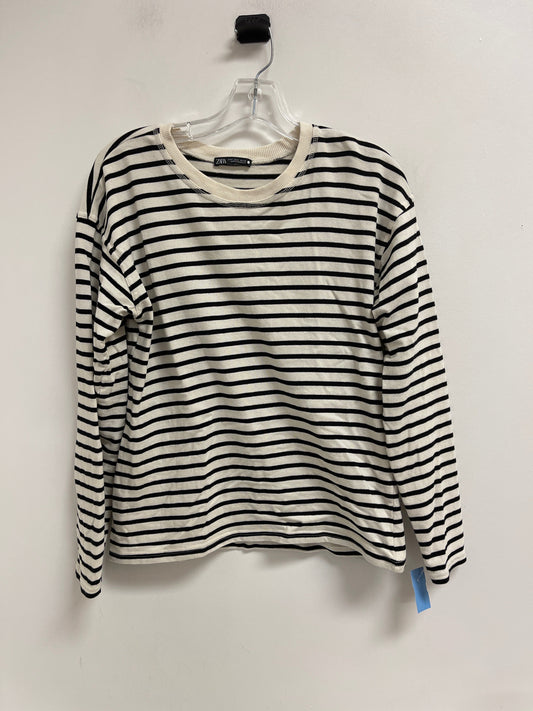 Top Long Sleeve By Zara In Striped Pattern, Size: S