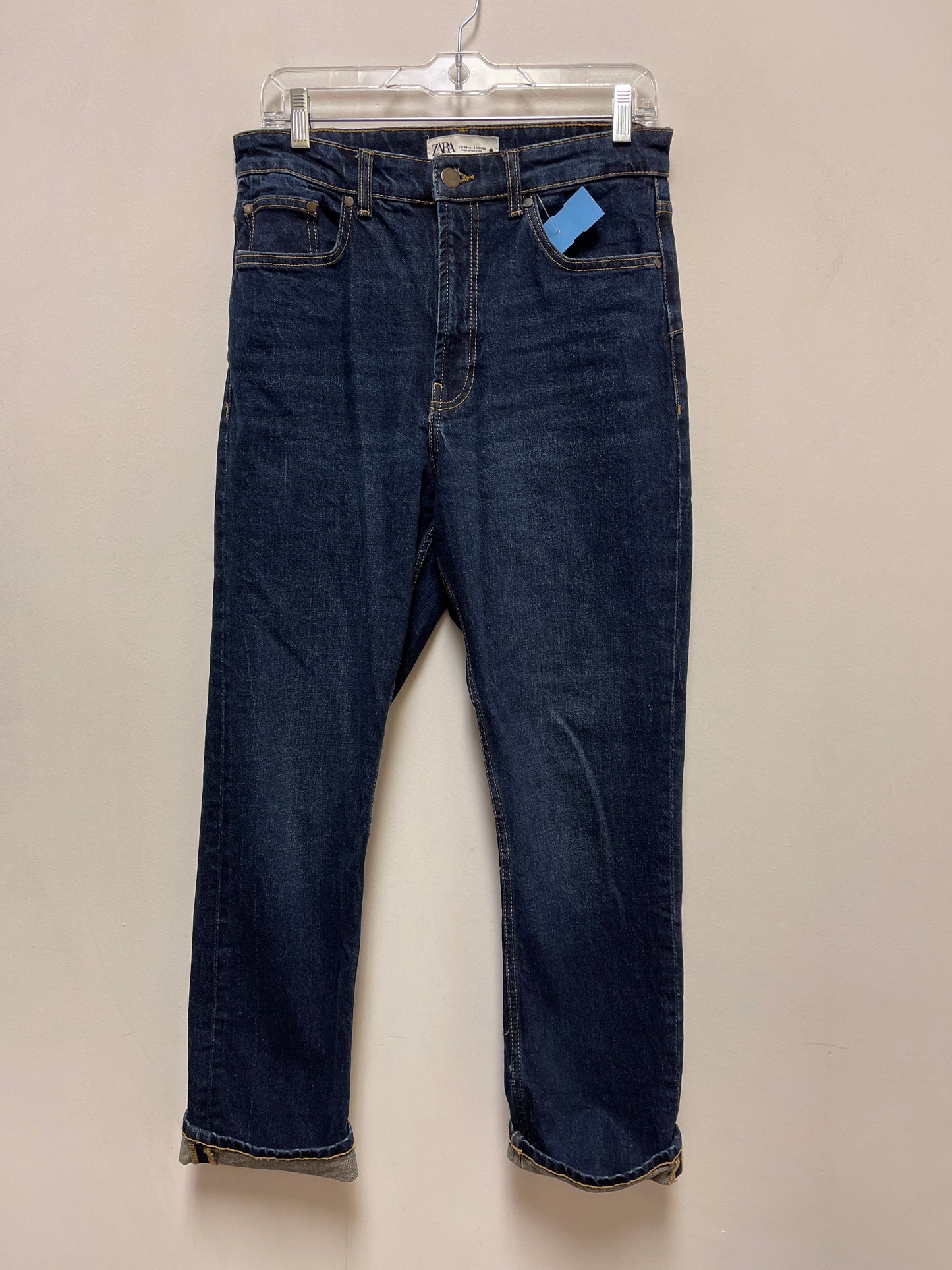 Jeans Cropped By Zara In Blue Denim, Size: 8