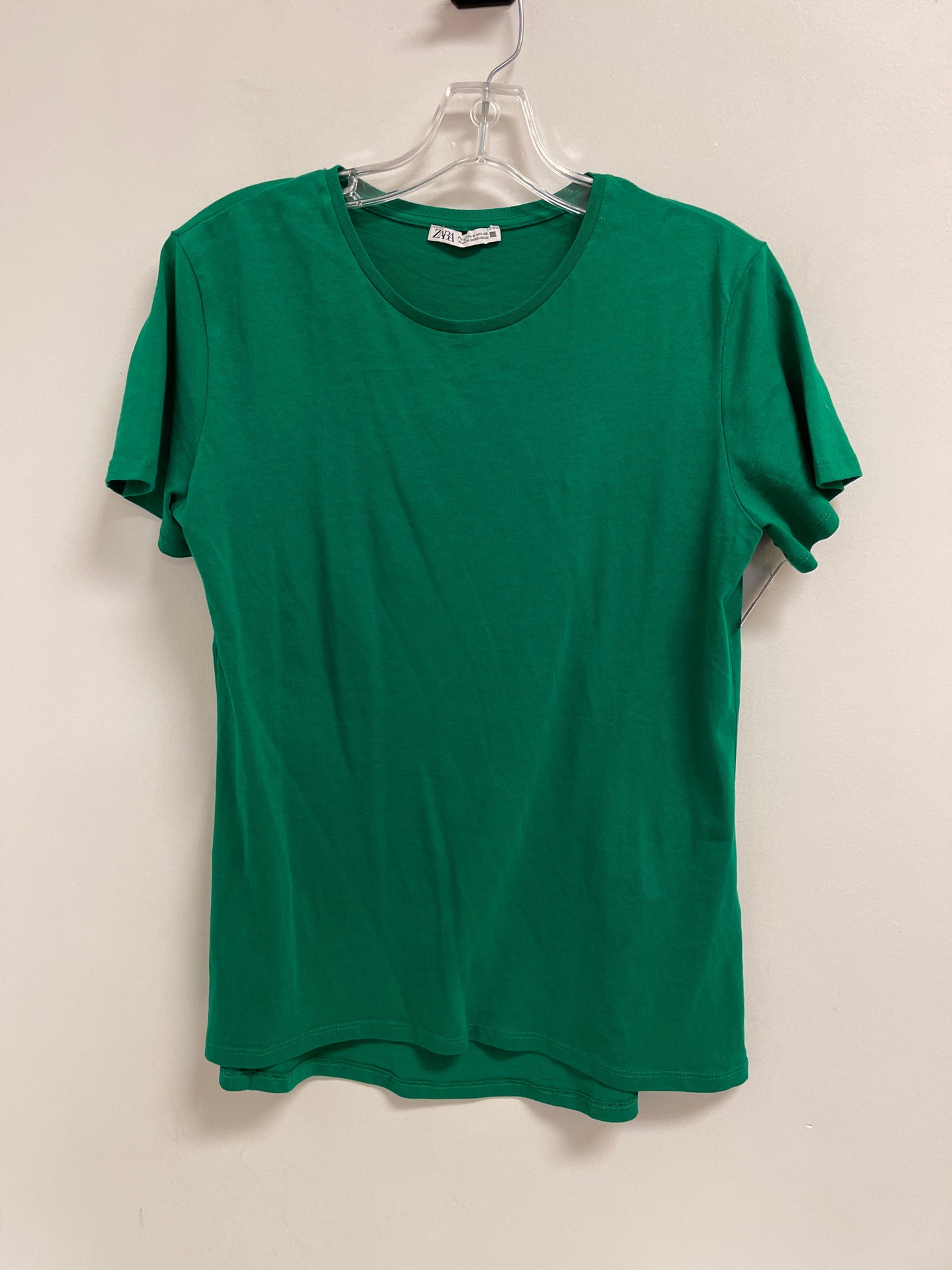 Top Short Sleeve Basic By Zara In Green, Size: S