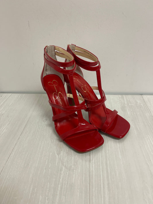 Sandals Heels Block By Jessica Simpson In Red, Size: 7