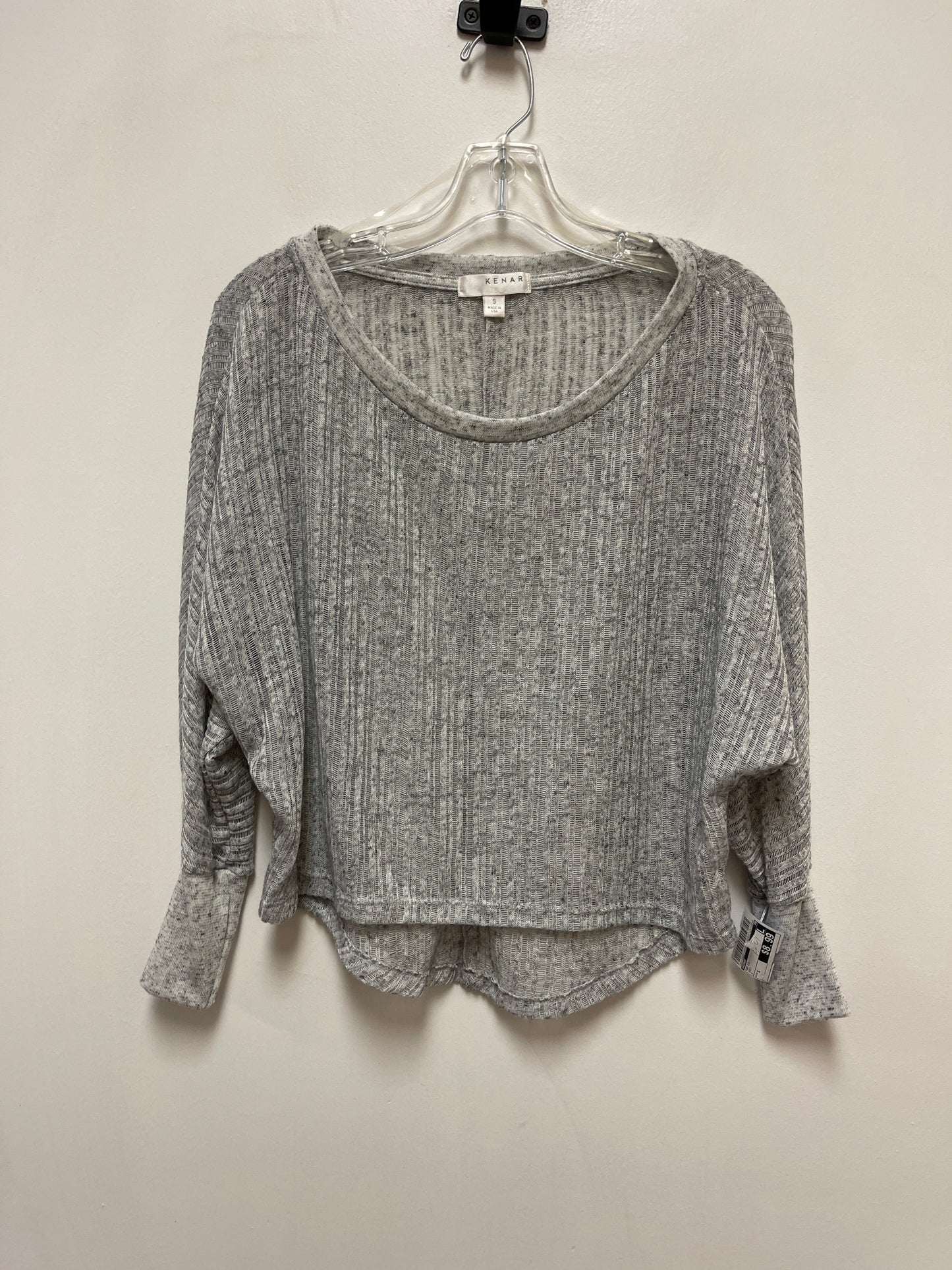 Top Long Sleeve By Kenar In Grey, Size: S