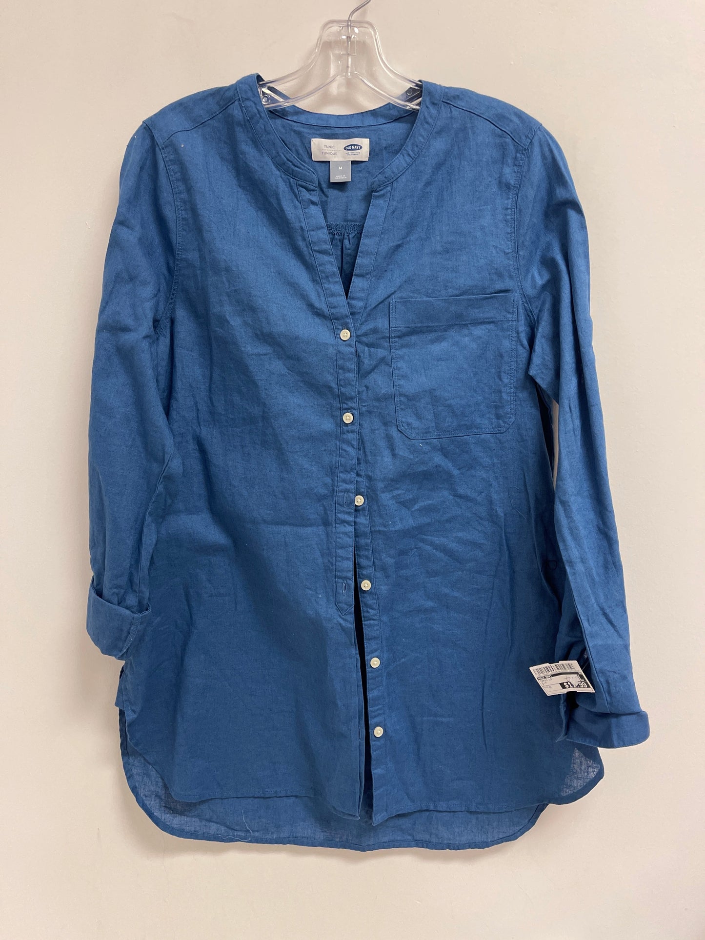 Tunic Long Sleeve By Old Navy In Blue, Size: M