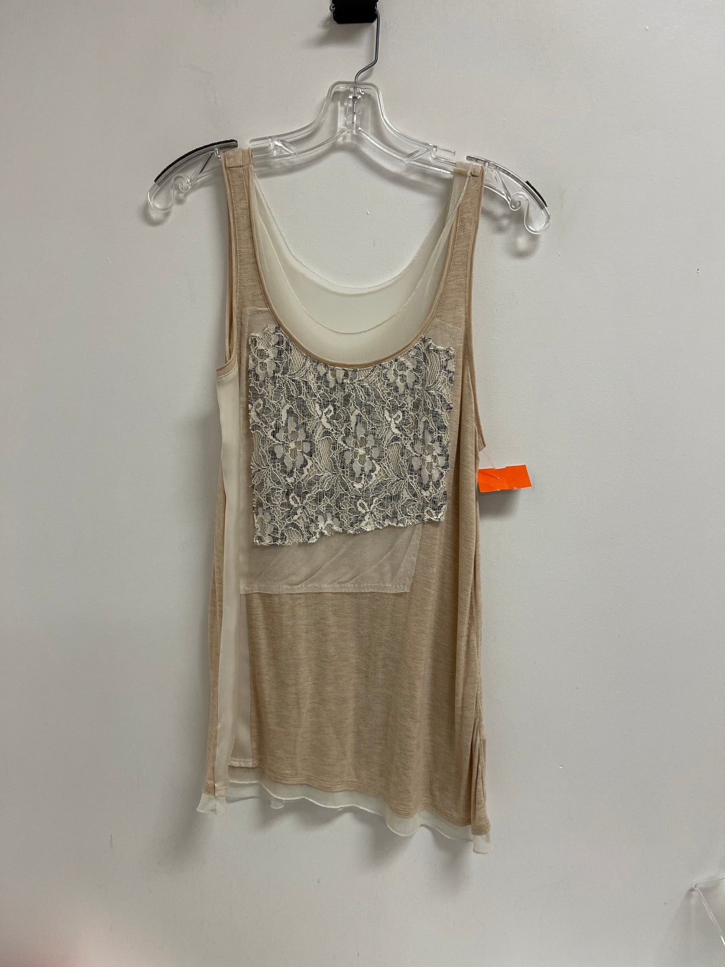 Top Sleeveless By Simply Vera In Cream, Size: M