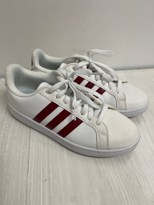 Shoes Sneakers By Adidas In Red & White, Size: 9