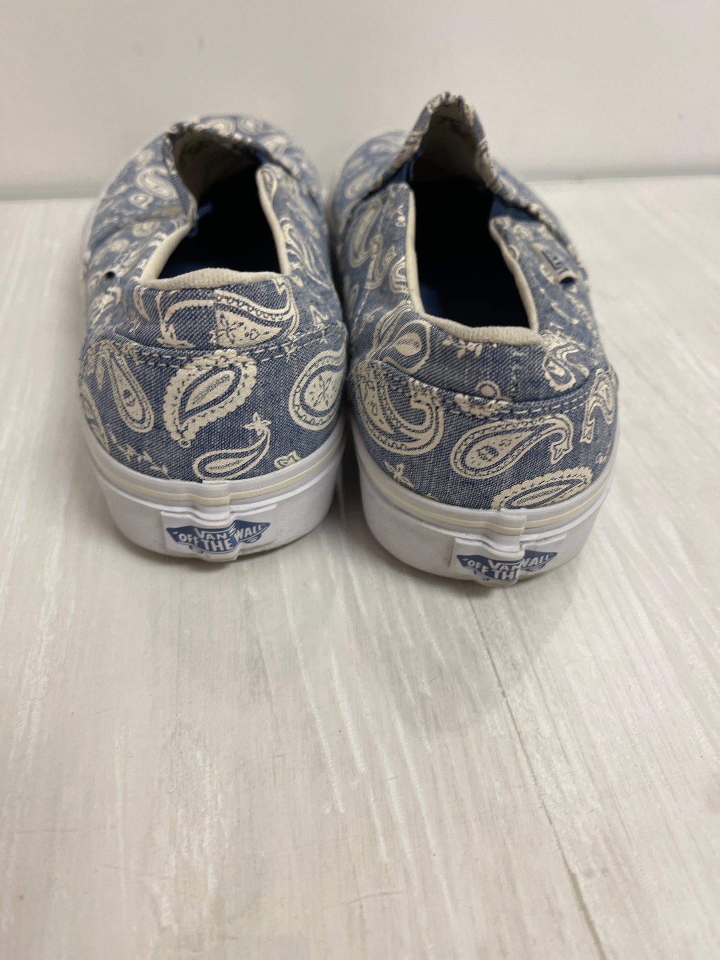 Shoes Flats By Vans In Blue & White, Size: 8.5