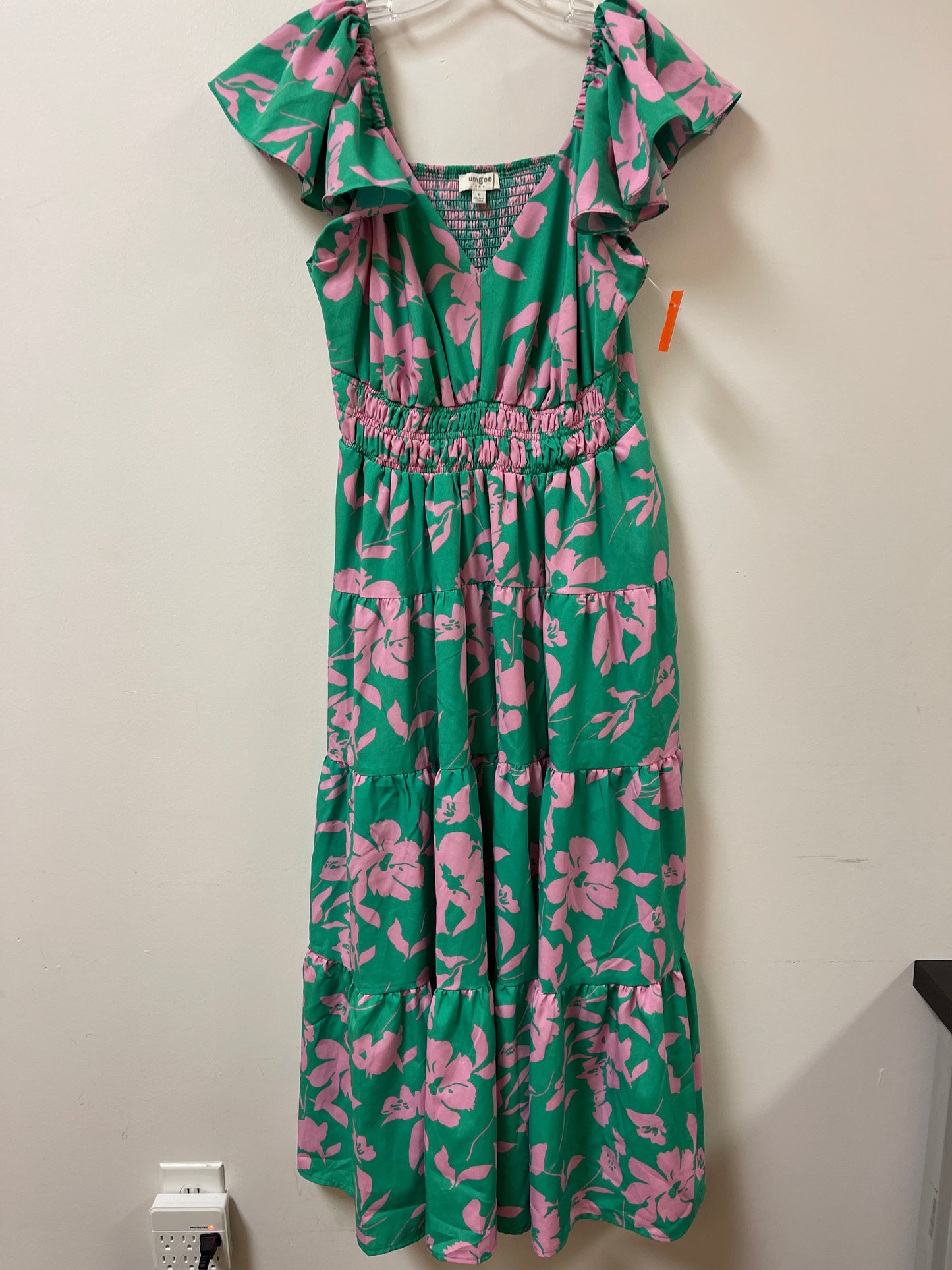 Dress Casual Maxi By Umgee In Green & Pink, Size: L