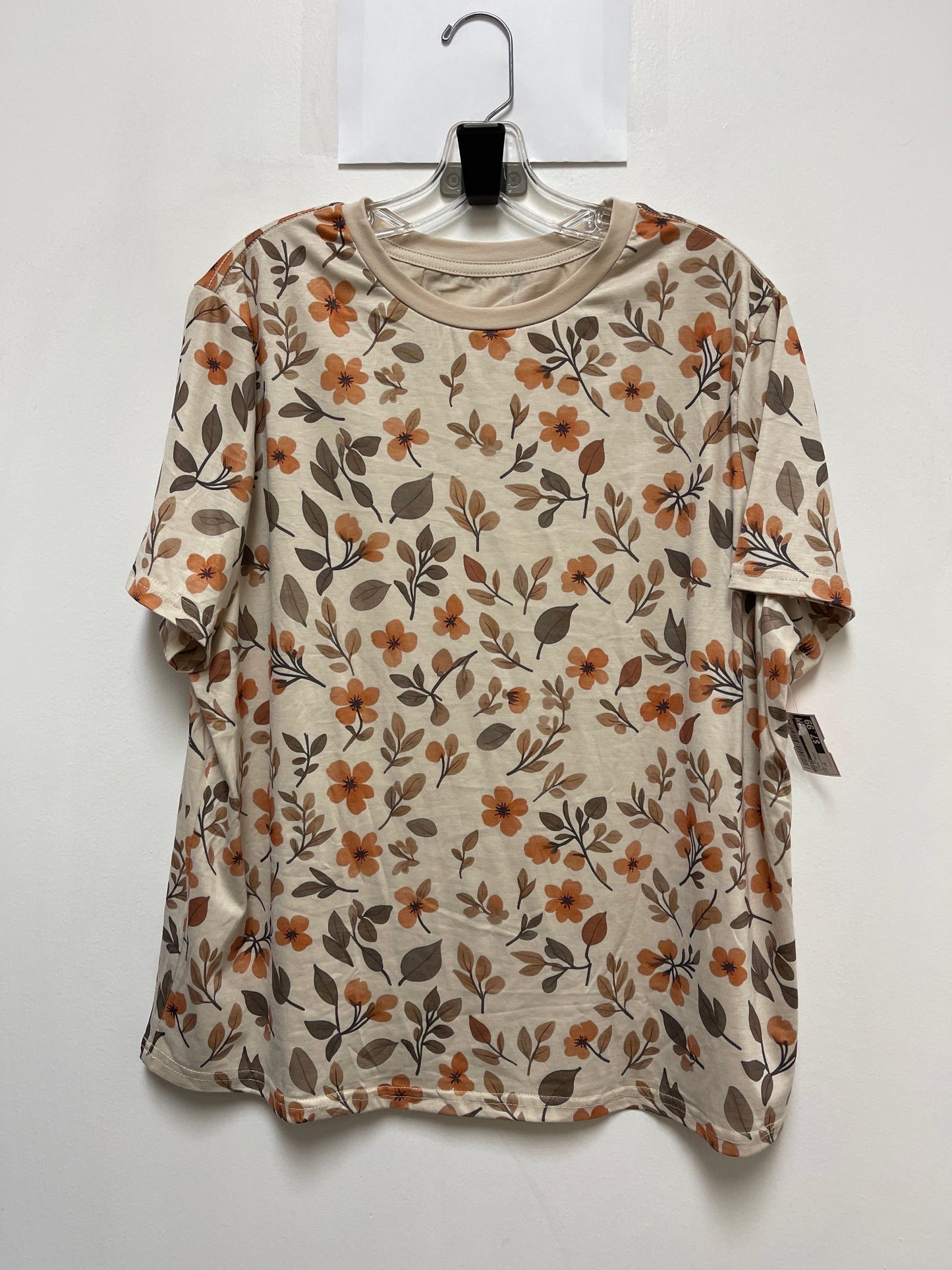 Top Short Sleeve By Shein In Floral Print, Size: 1x