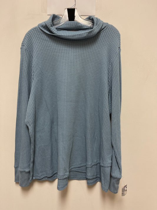 Top Long Sleeve By Como Vintage In Blue, Size: 2x