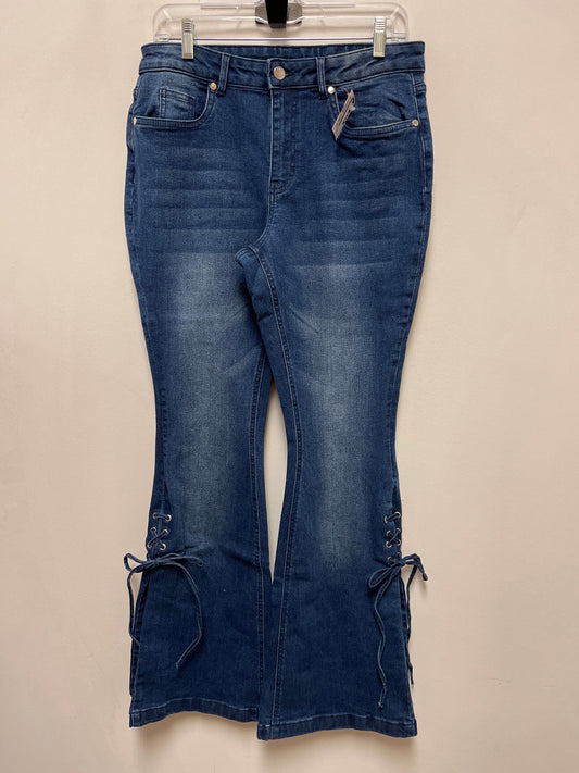 Jeans Flared By Venus In Blue Denim, Size: 14